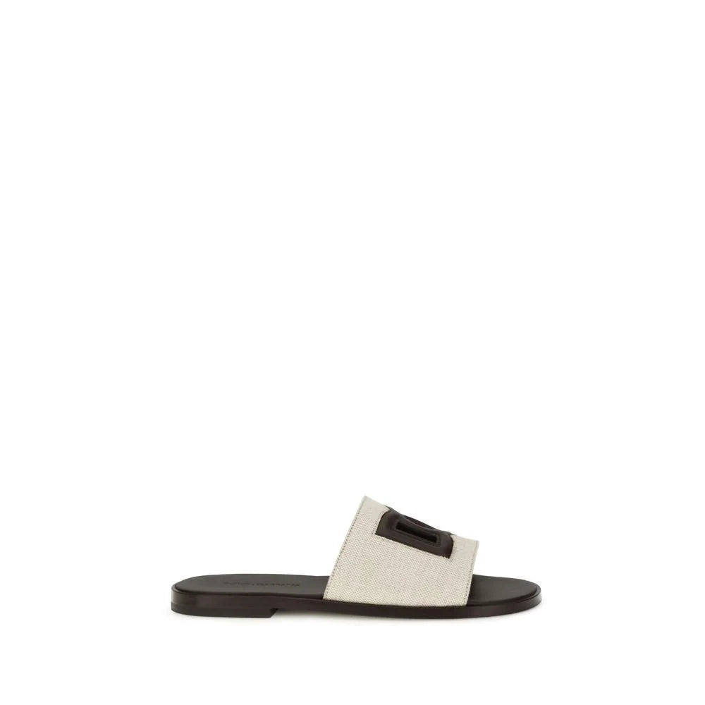 Sandales Dolce & Gabbana beige en toile