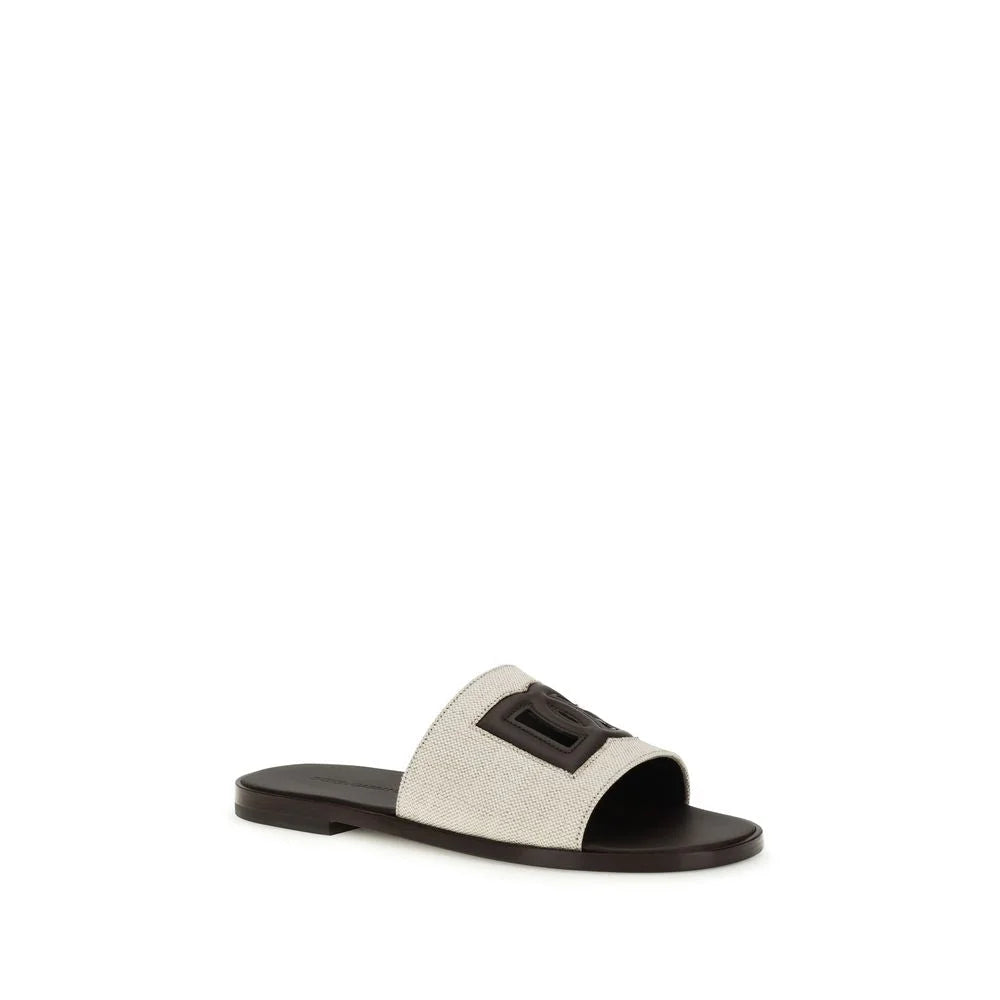Sandales Dolce & Gabbana beige en toile