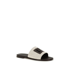 Sandales Dolce & Gabbana beige en toile