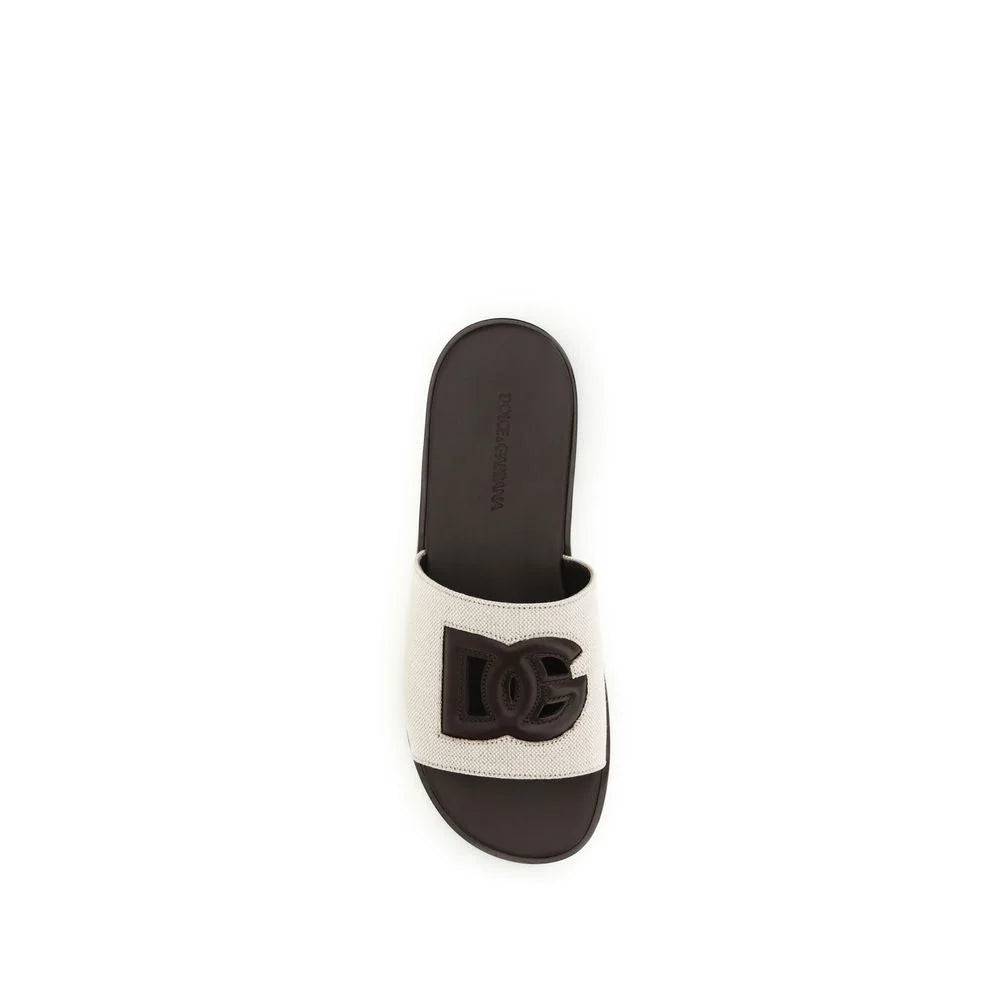 Sandales Dolce & Gabbana beige en toile