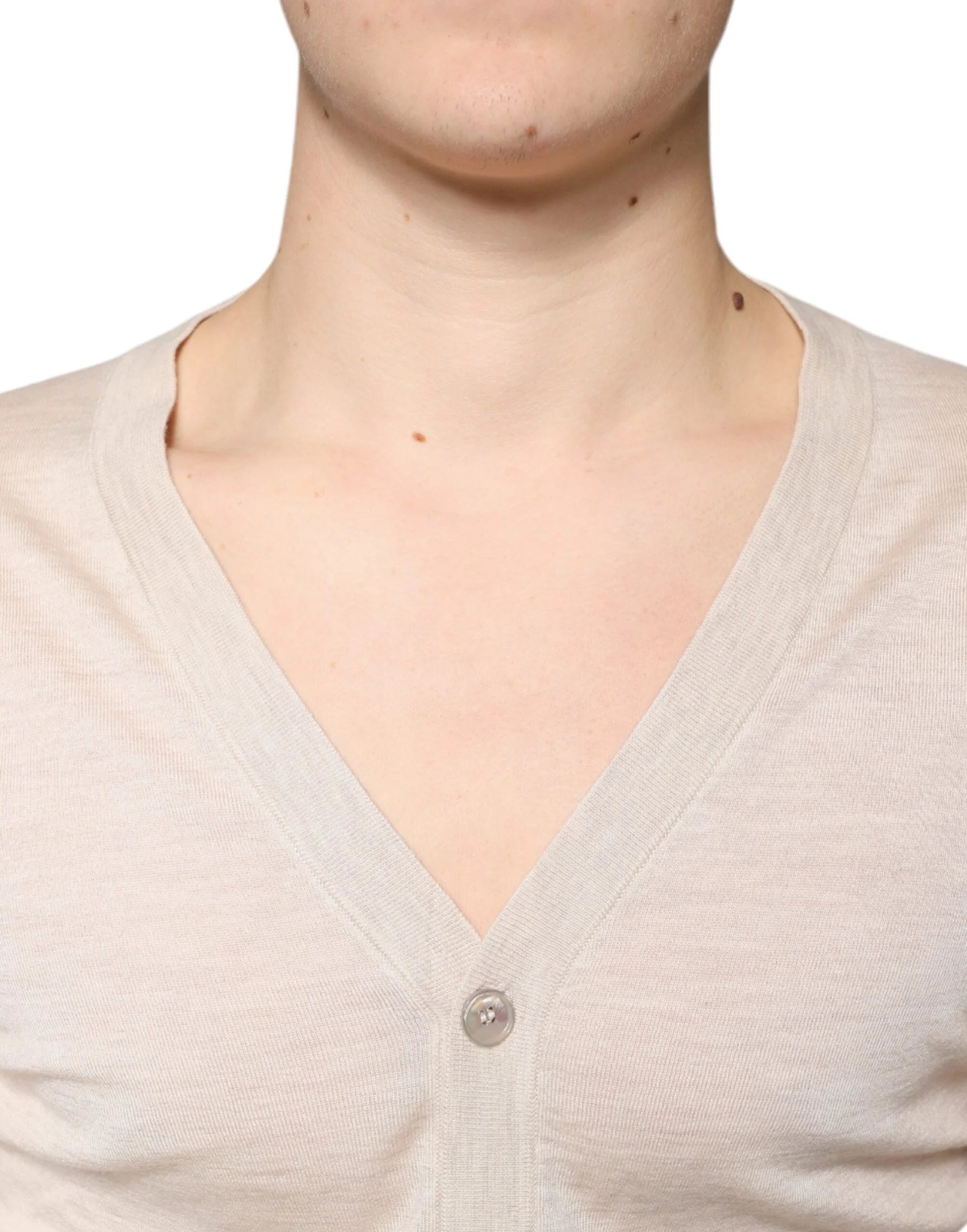 Dolce & Gabbana Beige Cashmere Button Down Cardigan Sweater - IT44 | XS - Cardigans