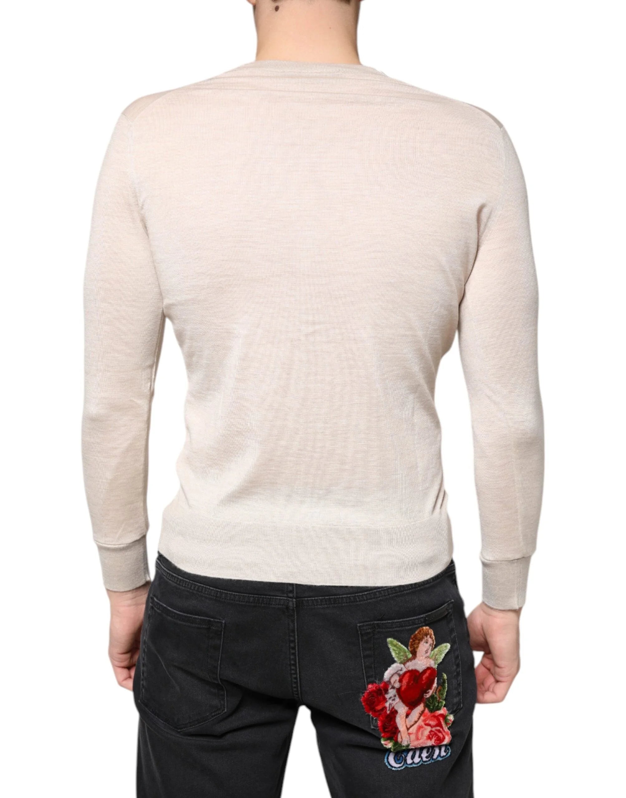 Dolce & Gabbana Beige Cashmere Button Down Cardigan Sweater - IT44 | XS - Cardigans