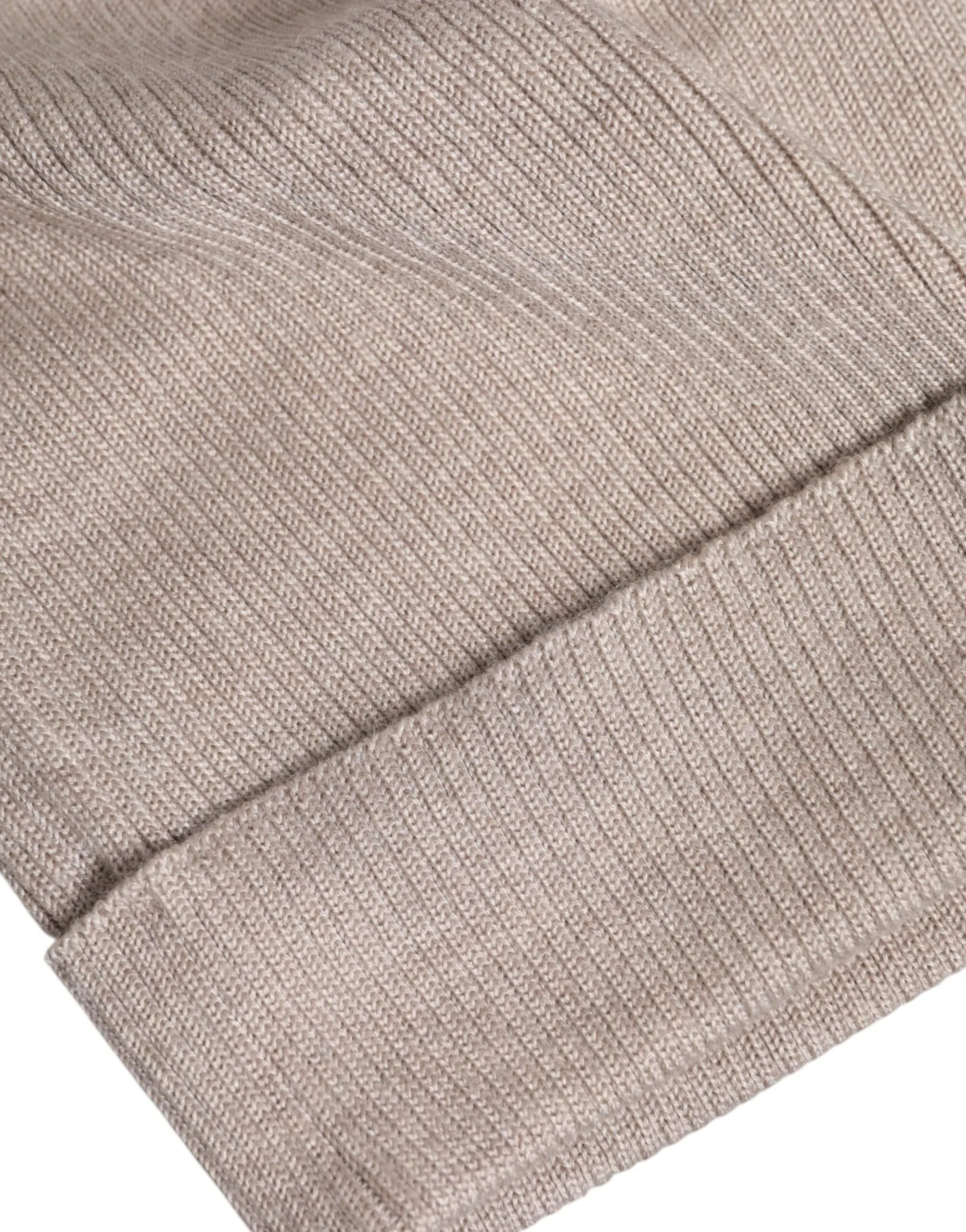 Dolce & Gabbana Beige Cashmere Knitted Winter Beanie Hat - Beanies