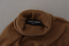 Dolce & Gabbana Beige Cashmere Turtleneck Pullover Sweater - IT46 | S - Sweaters
