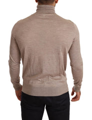 Dolce & Gabbana Beige Cashmere Turtleneck Pullover Sweater - IT50 | L - Sweaters