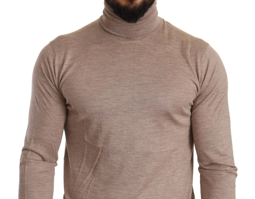 Dolce & Gabbana Beige Cashmere Turtleneck Pullover Sweater - IT50 | L - Sweaters