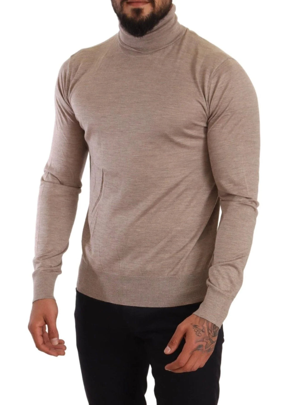 Dolce & Gabbana Beige Cashmere Turtleneck Pullover Sweater - IT50 | L - Sweaters