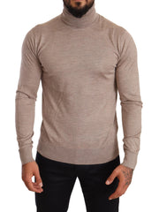 Dolce & Gabbana Beige Cashmere Turtleneck Pullover Sweater - IT50 | L - Sweaters