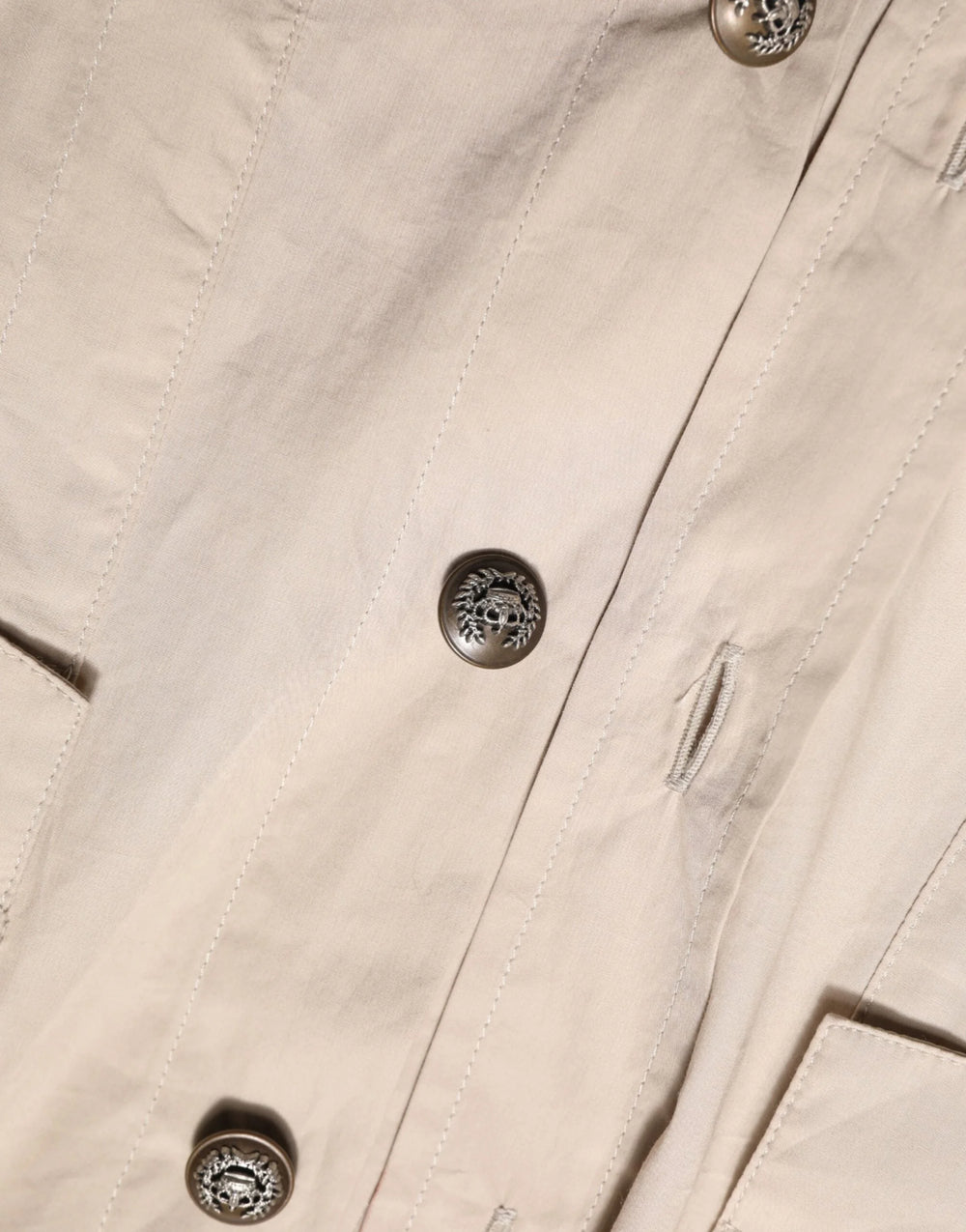 Dolce & Gabbana Beige Collared Long Sleeve Cotton Shirt Top - IT46|XL