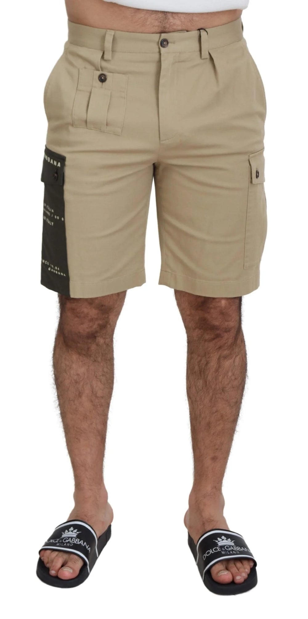 Dolce & Gabbana Beige Cotton Cargo Bermuda Shorts - IT44 | XS - Cargo Shorts