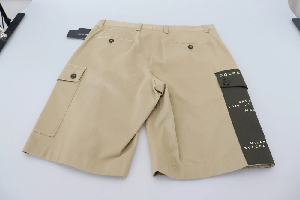 Dolce & Gabbana Beige Cotton Cargo Bermuda Shorts - IT44 | XS - Cargo Shorts