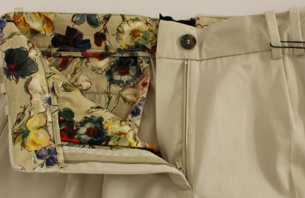 Dolce & Gabbana Beige Cotton Chinos Pants - IT42|M - Chinos