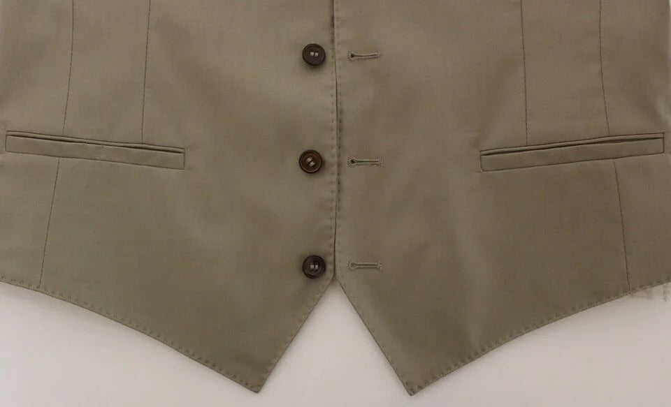 Dolce & Gabbana Beige Cotton Dress Vest Blazer Jacket - IT44 | XS - Vests