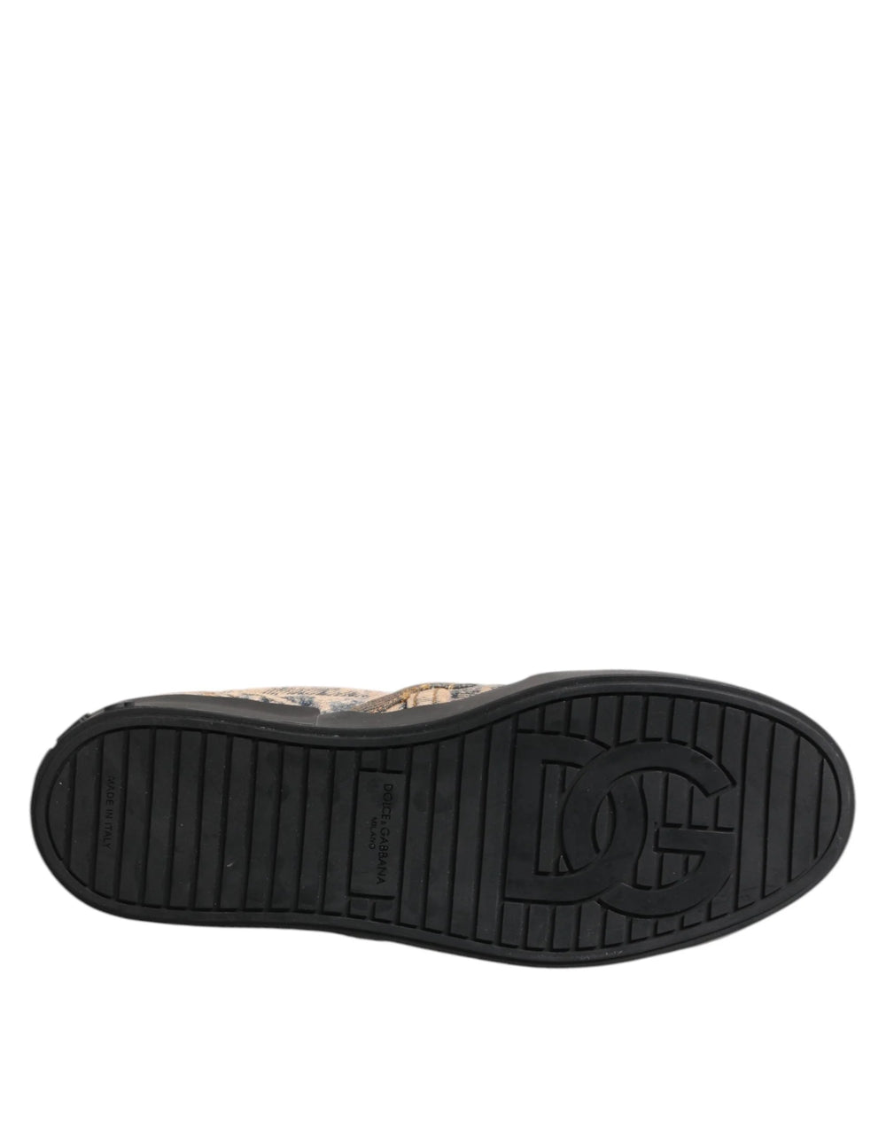 Dolce & Gabbana Beige Cotton Low Top Slip On Sneakers Shoes - EU44/US11