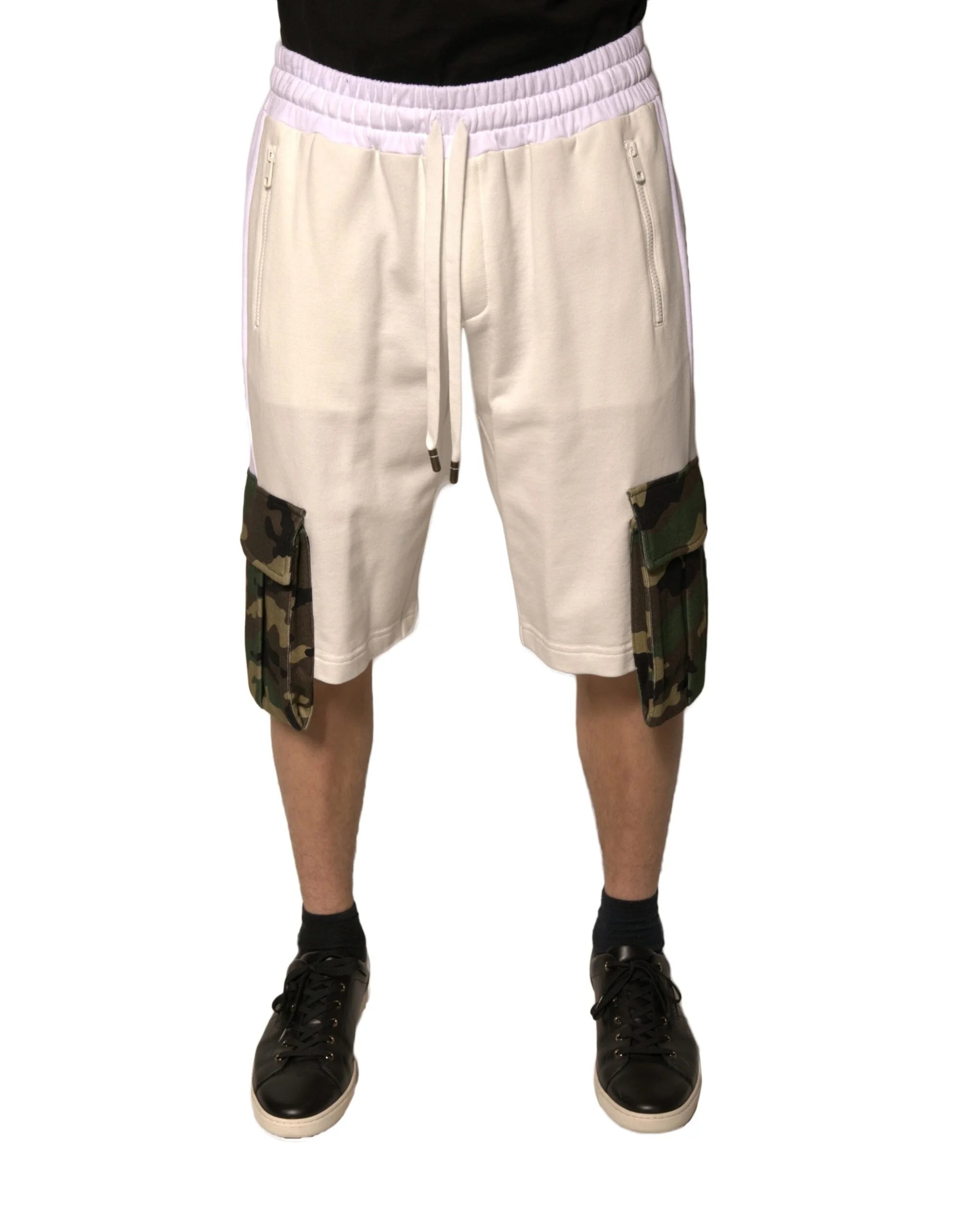 Dolce & Gabbana Beige Cotton Men Casual Cargo Bermuda Shorts - IT48 | M - Bermudas