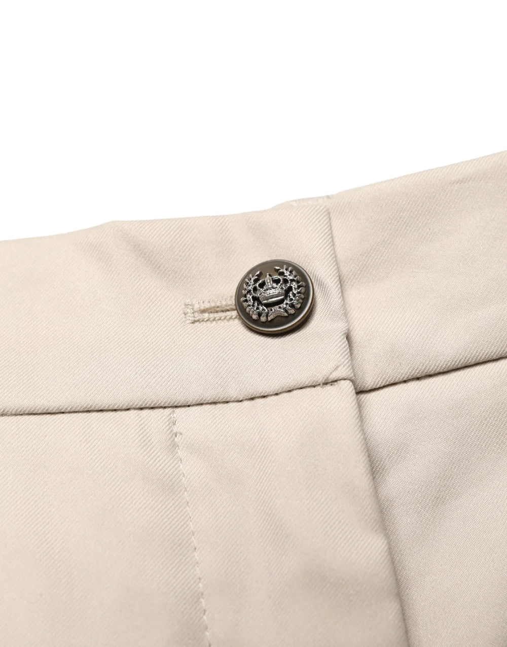 Dolce & Gabbana Beige Cotton Mid Waist Cropped Trouser Pants - IT44 | L