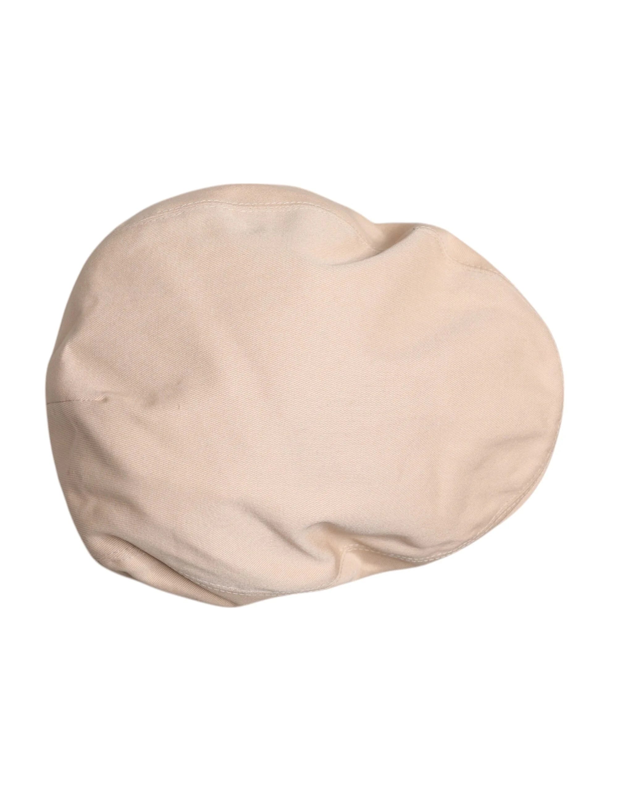 Dolce & Gabbana Beige Cotton Newsboy Capello Cabbie Hat - 60 cm|XL