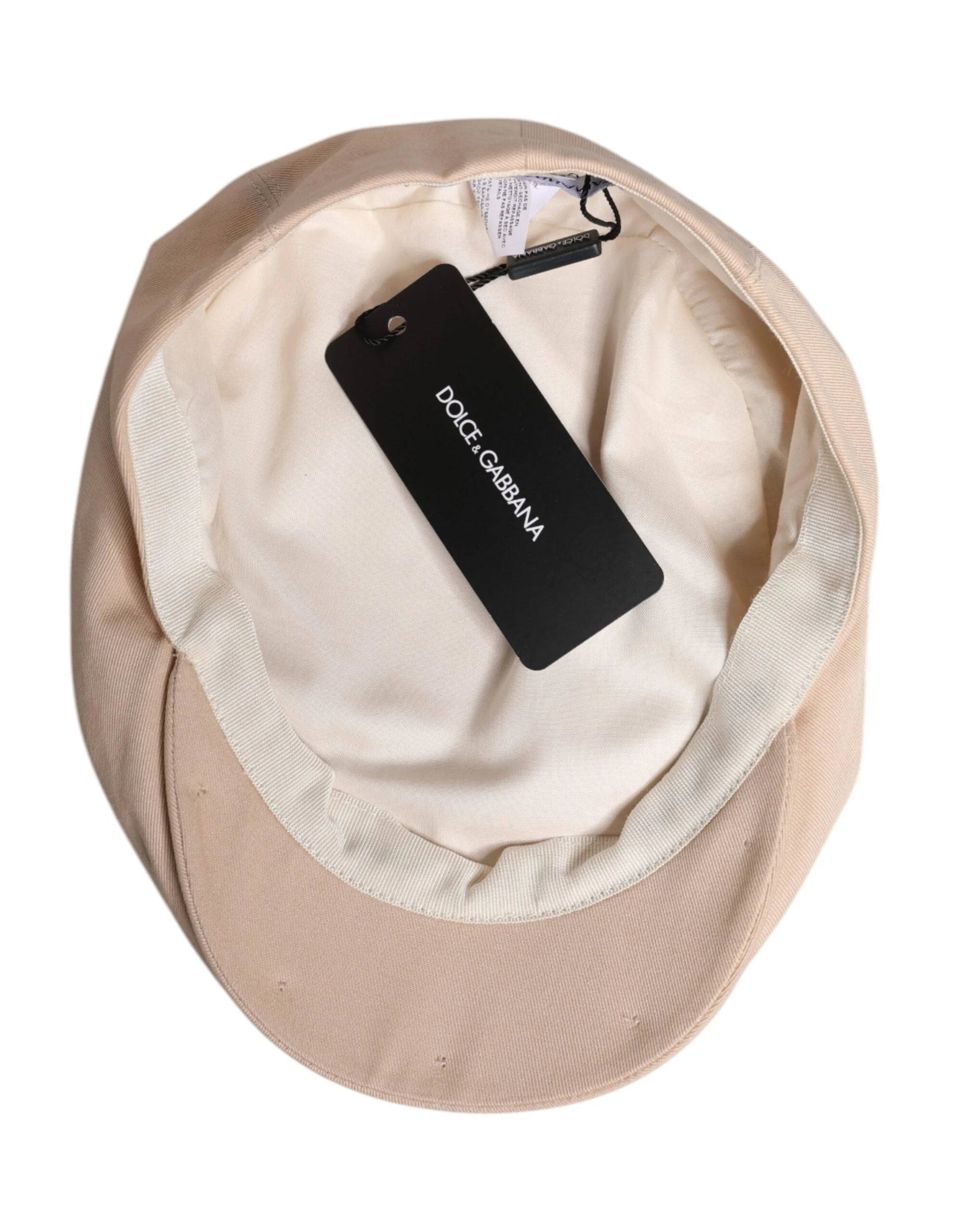 Dolce & Gabbana Beige Cotton Newsboy Capello Cabbie Hat - 60 cm|XL