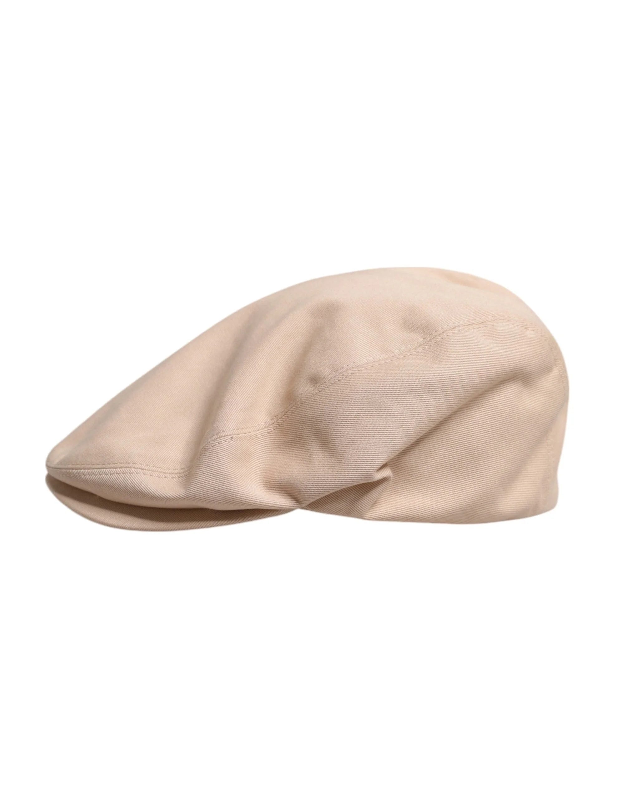 Dolce & Gabbana Beige Cotton Newsboy Capello Cabbie Hat - 60 cm|XL - Flat Caps