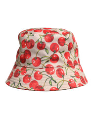 Dolce & Gabbana Beige Cotton Printed Wide Brim Bucket Hat - 59 cm|L