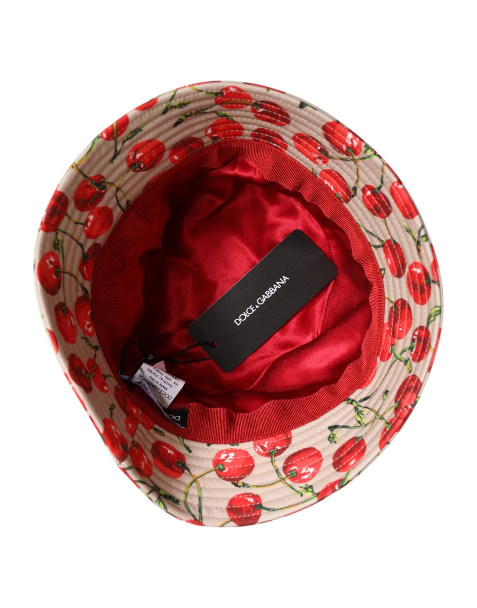 Dolce & Gabbana Beige Cotton Printed Wide Brim Bucket Hat - 59 cm|L