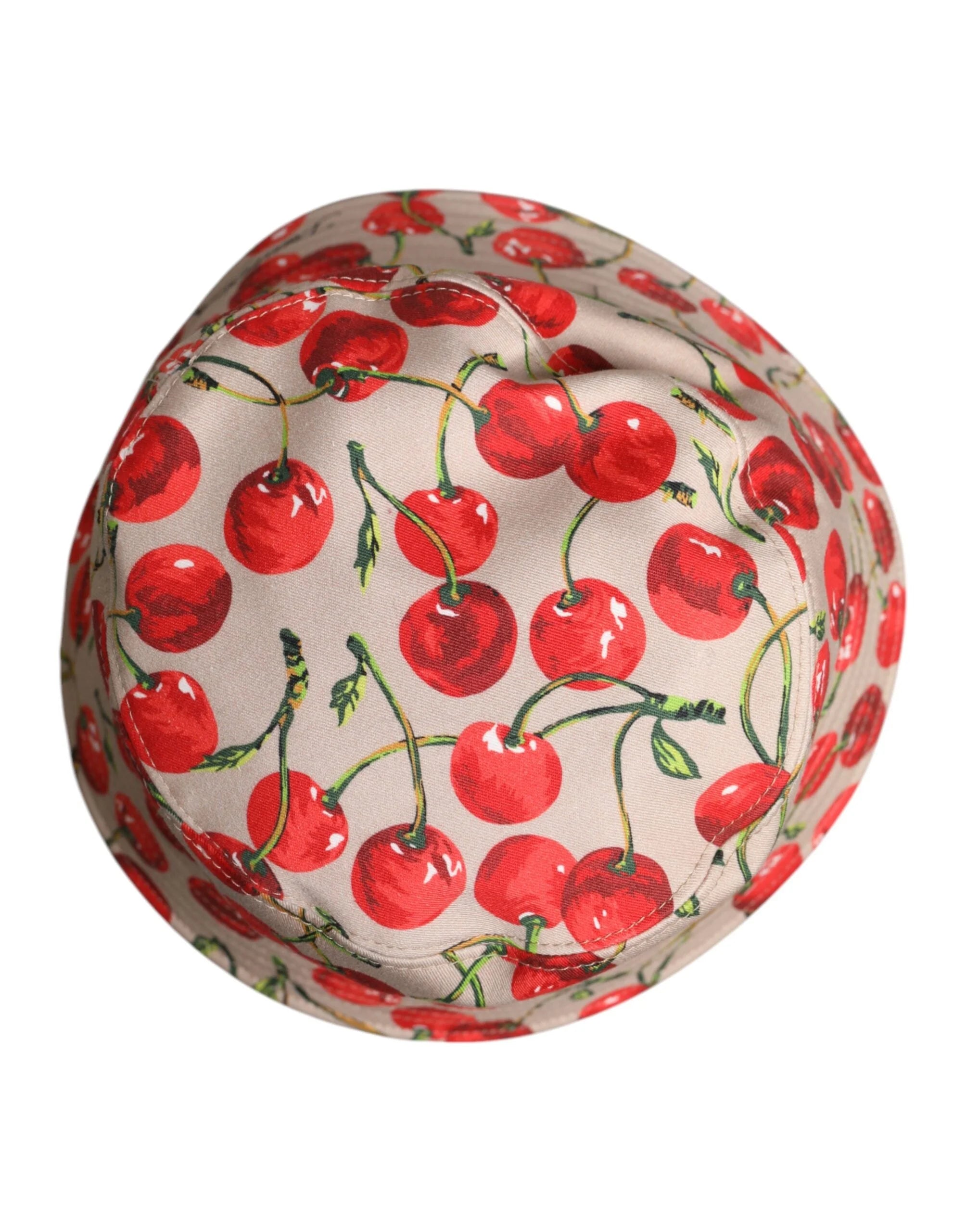 Dolce & Gabbana Beige Cotton Printed Wide Brim Bucket Hat - 59 cm|L - Bucket Hats