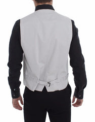 Dolce & Gabbana Beige Cotton Silk Blend Dress Vest Blazer - IT52 | XL - Vests