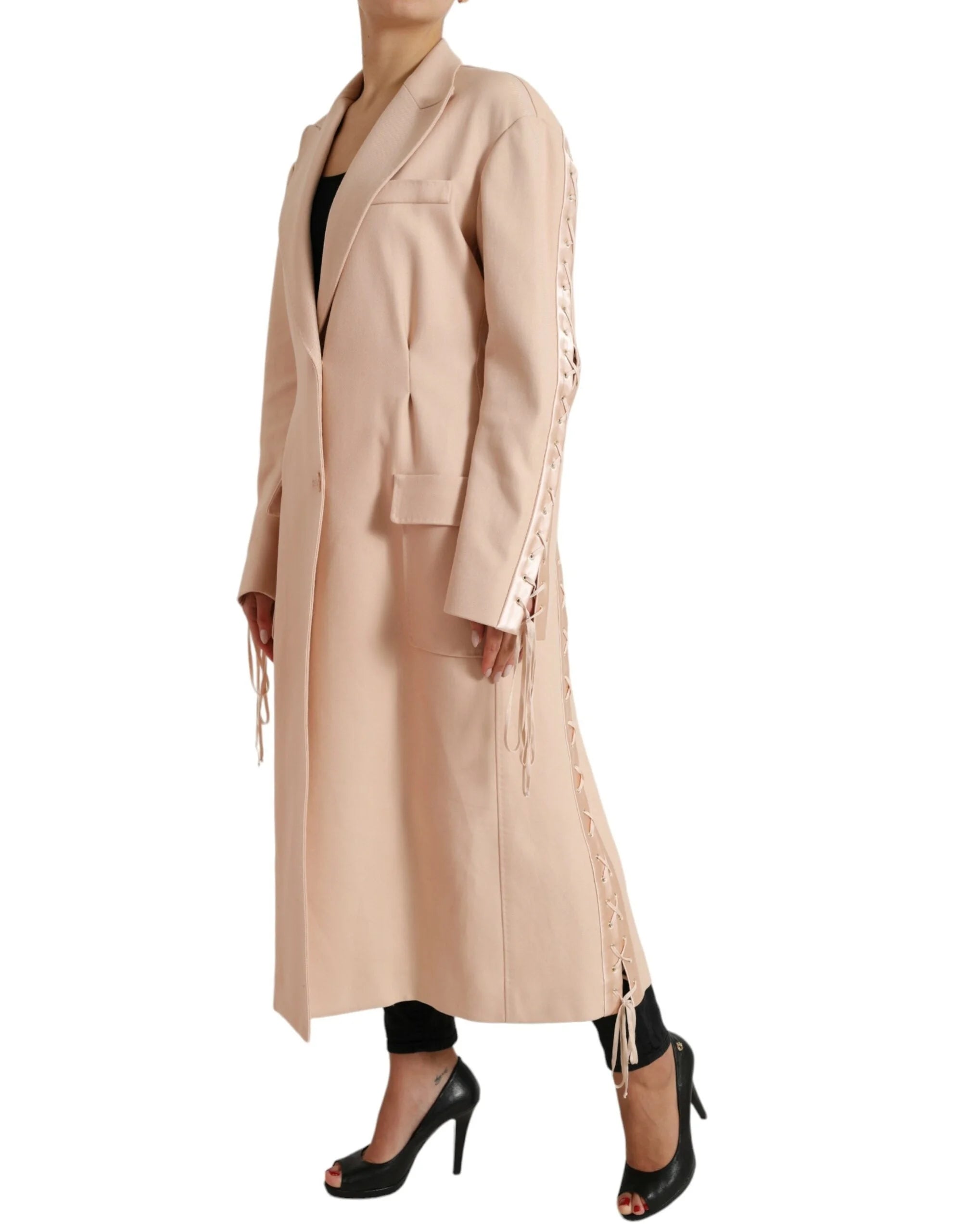 Dolce & Gabbana Beige Cotton Single Breasted Long Coat Jacket - IT40|S - Trench Coats
