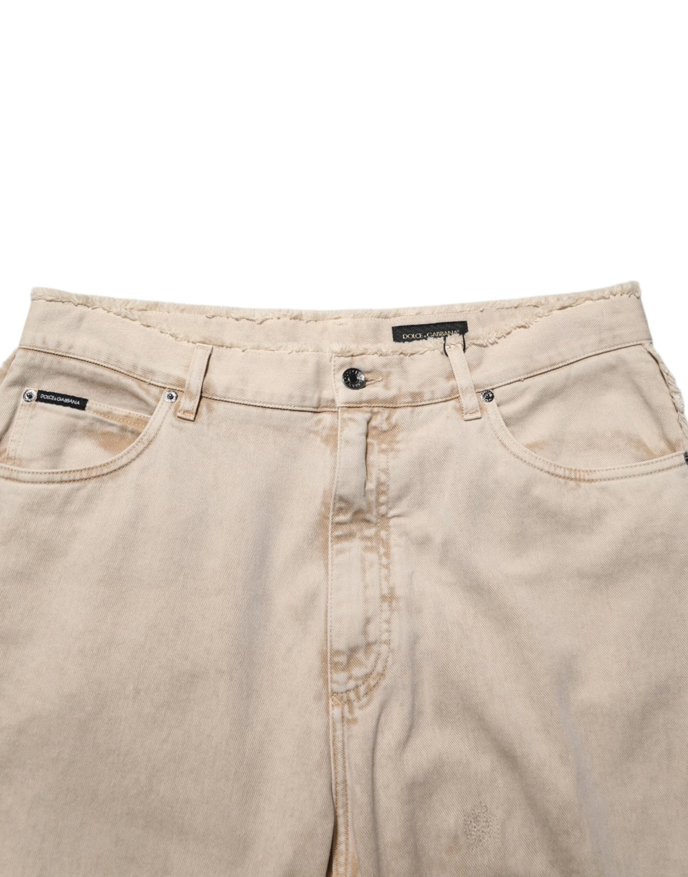 Dolce & Gabbana Beige Cotton Straight Denim Trouser Jeans - IT52 | XL - Jeans