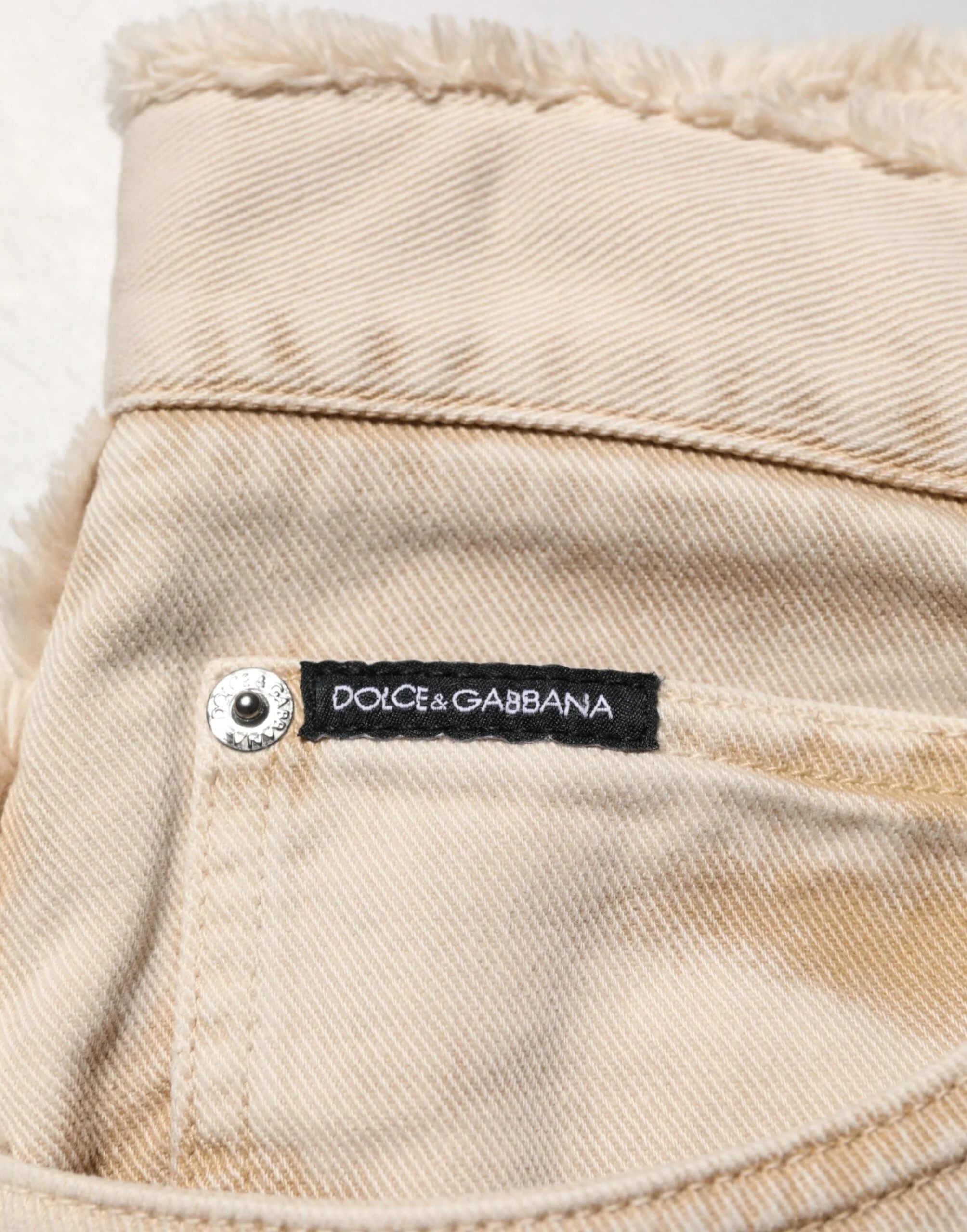 Dolce & Gabbana Beige Cotton Straight Denim Trouser Jeans - IT52 | XL - Jeans