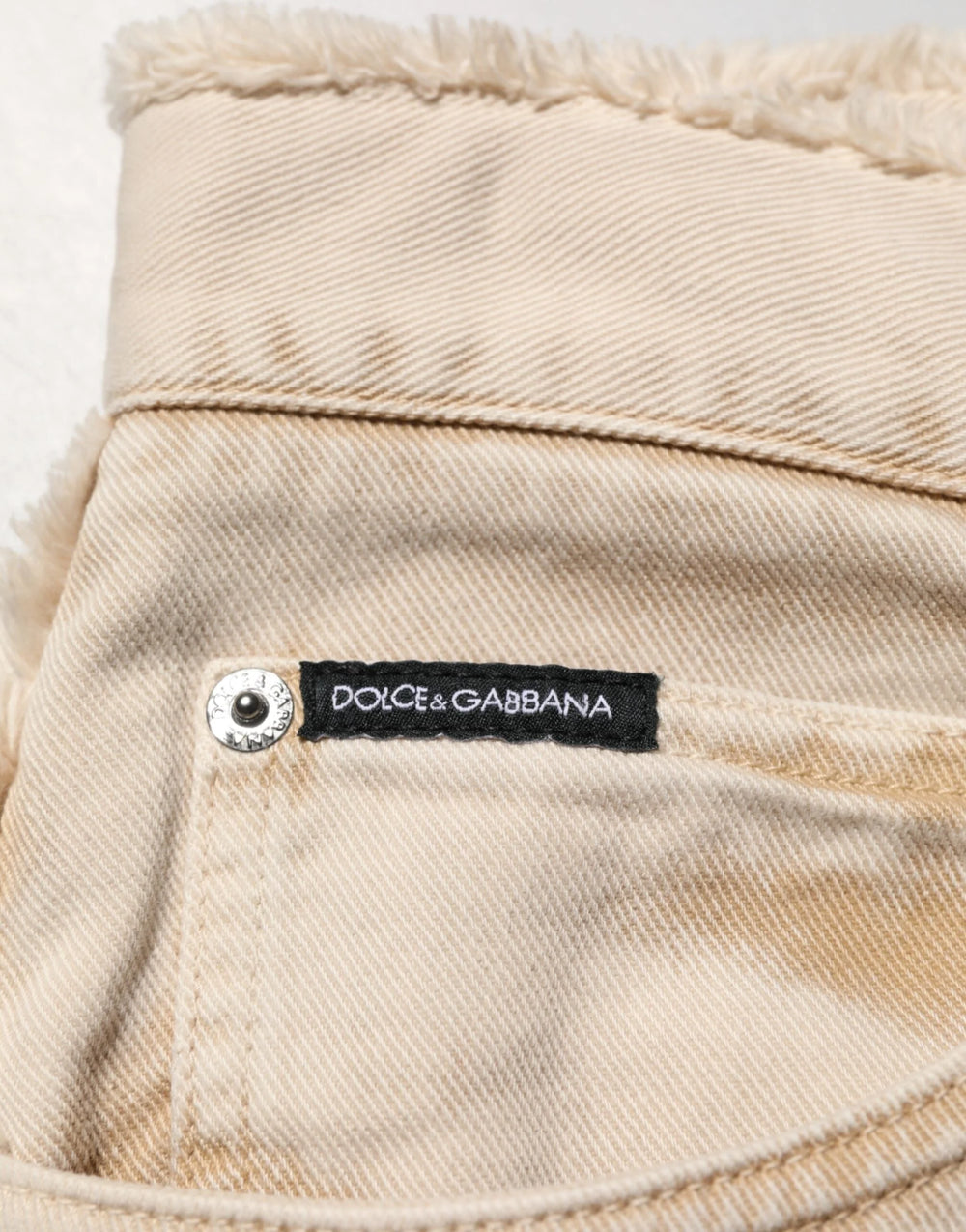 Dolce & Gabbana Beige Cotton Straight Denim Trouser Jeans - IT52 | XL - Jeans
