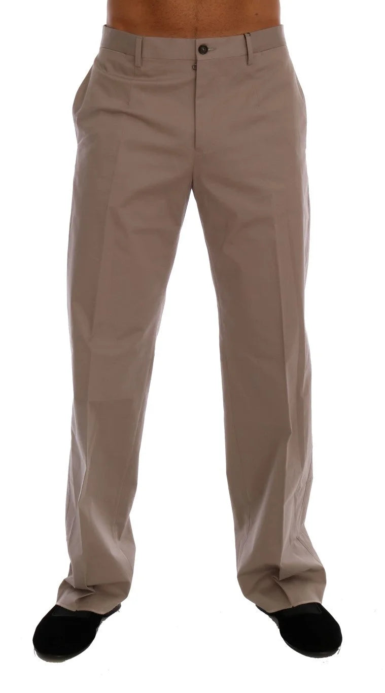 Dolce & Gabbana Beige Cotton Stretch Chinos Pants - IT44 | XS - Chinos