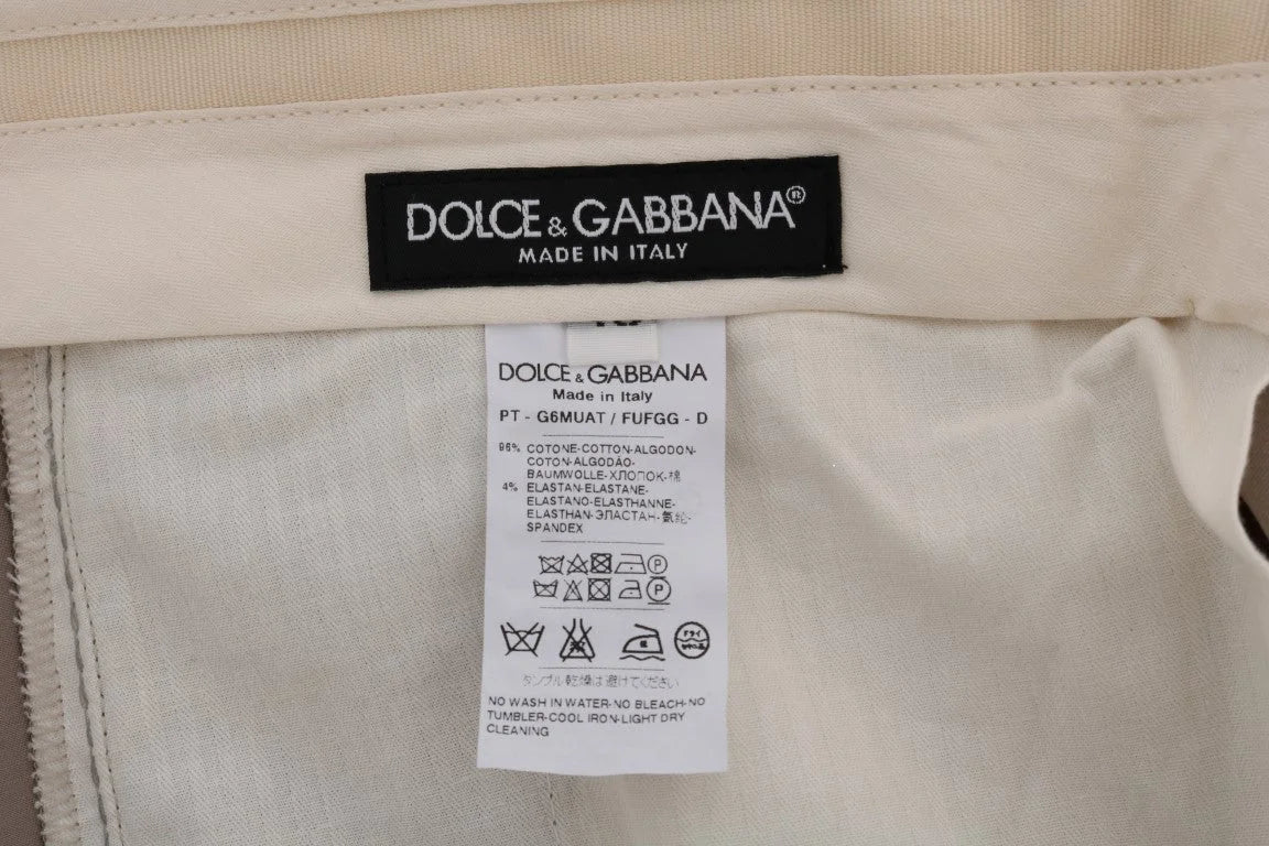 Dolce & Gabbana Beige Cotton Stretch Chinos Pants - IT44 | XS - Chinos