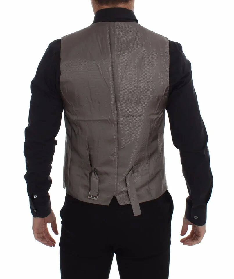 Dolce & Gabbana Beige Cotton Stretch Dress Vest Blazer - Vests