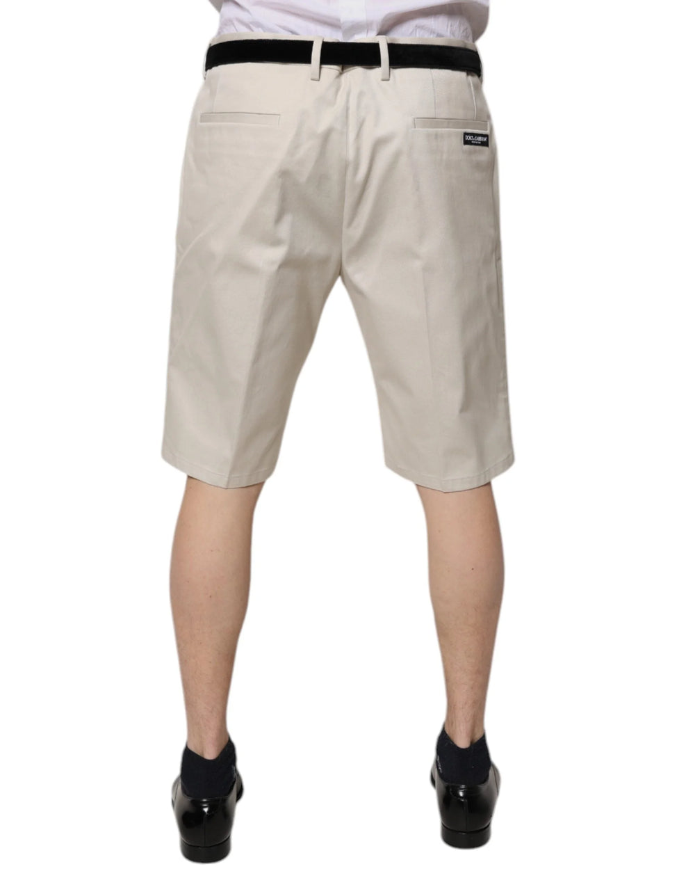 Dolce & Gabbana Beige Cotton Stretch Mid Waist Bermuda Shorts - Bermudas