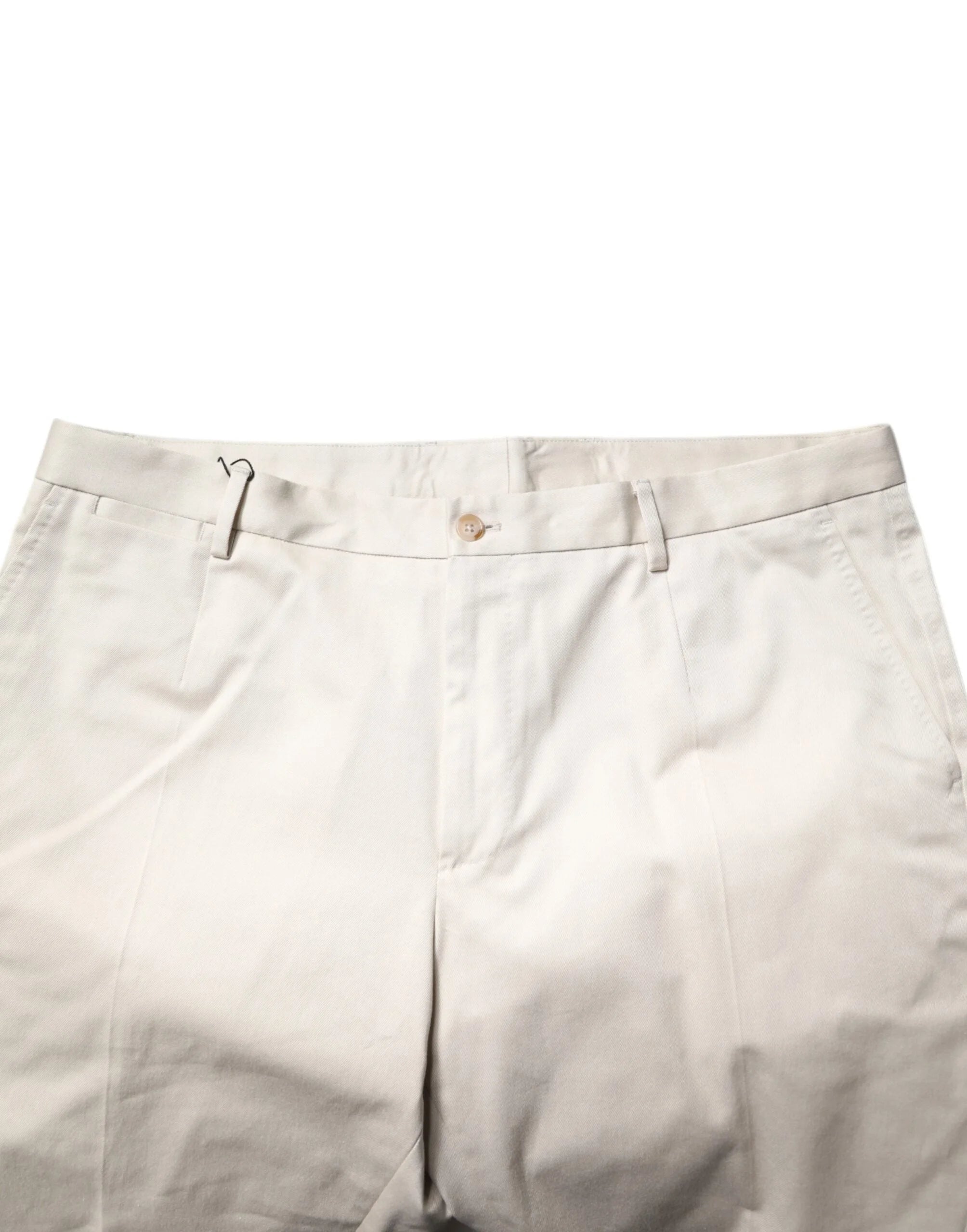 Dolce & Gabbana Beige Cotton Stretch Mid Waist Bermuda Shorts - Bermudas