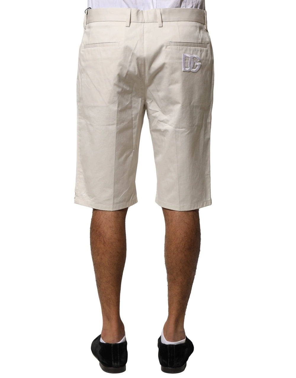Dolce & Gabbana Beige Cotton Stretch Mid Waist Bermuda Shorts - IT50 | L - Bermudas