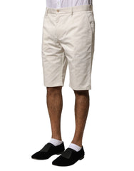 Dolce & Gabbana Beige Cotton Stretch Mid Waist Bermuda Shorts - IT50 | L - Bermudas