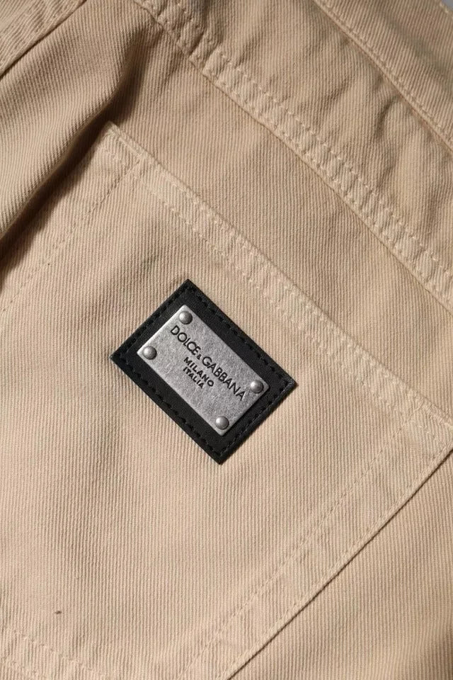 Dolce & Gabbana Beige Cotton Stretch Regular Men Denim Jeans - IT46 | S - Jeans
