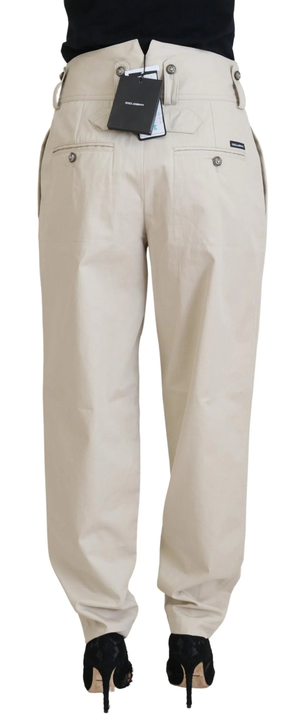 Dolce & Gabbana Beige Cotton Women Cargo Pants - IT38|XS - Cargo Pants