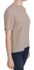 Dolce & Gabbana Beige Crew Neck Short Sleeve Blouse - IT40|S - Blouses