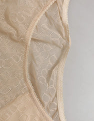 Dolce & Gabbana Beige DG Logo Lace Mid Waist Panty Underwear - IT2 | S