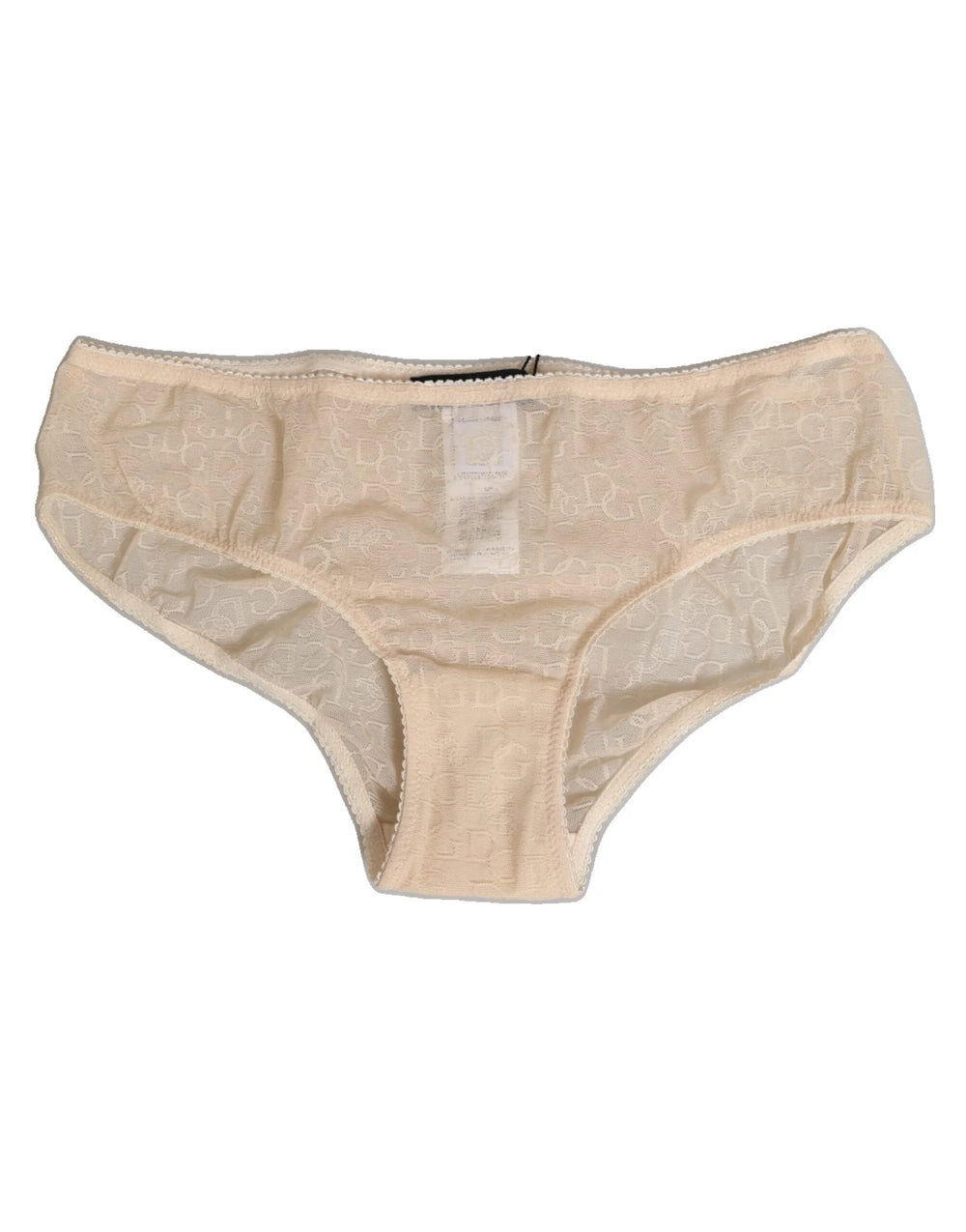 Dolce & Gabbana Beige DG Logo Lace Mid Waist Panty Underwear - IT2 | S
