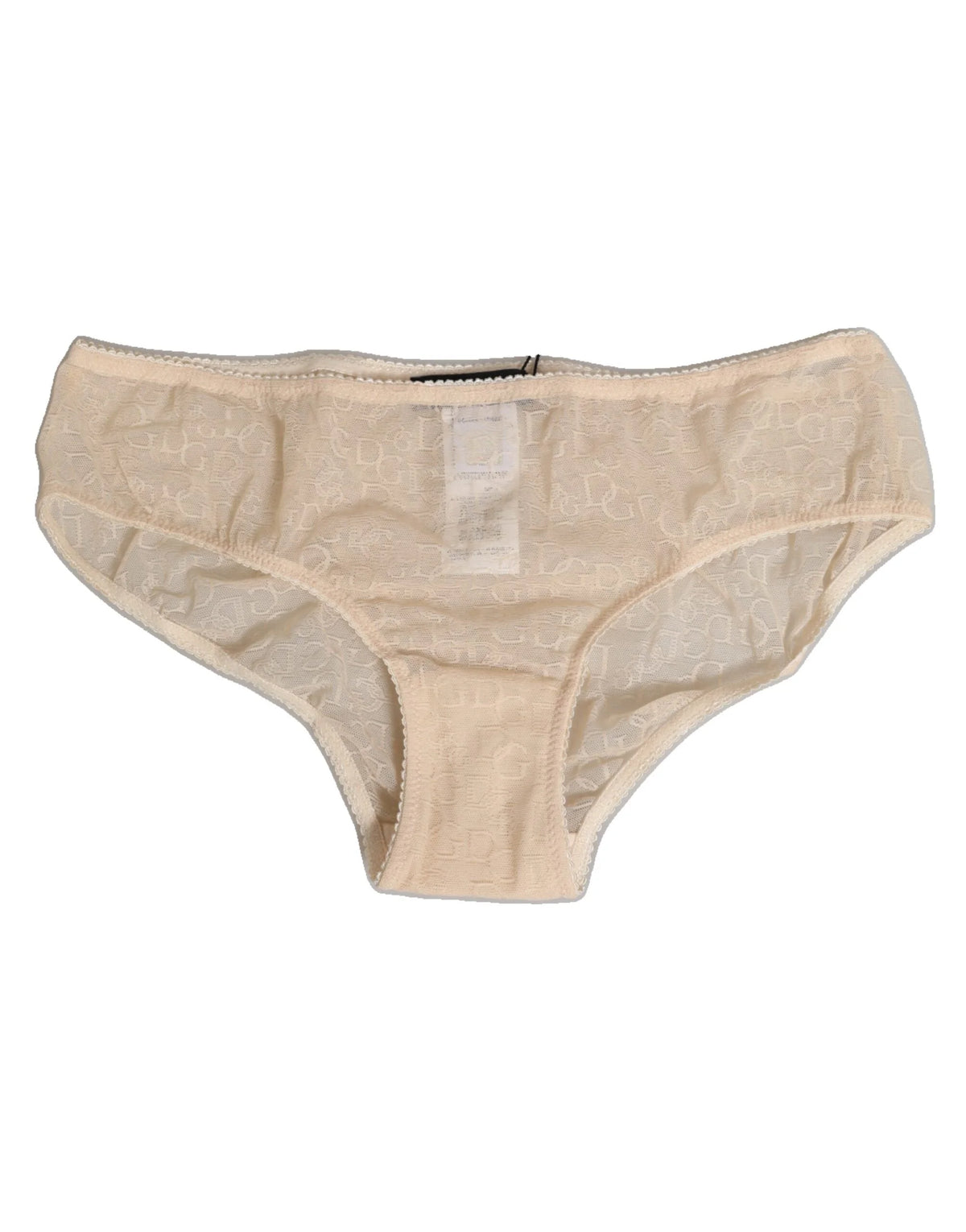Dolce & Gabbana Beige DG Logo Lace Mid Waist Panty Underwear - IT2 | S