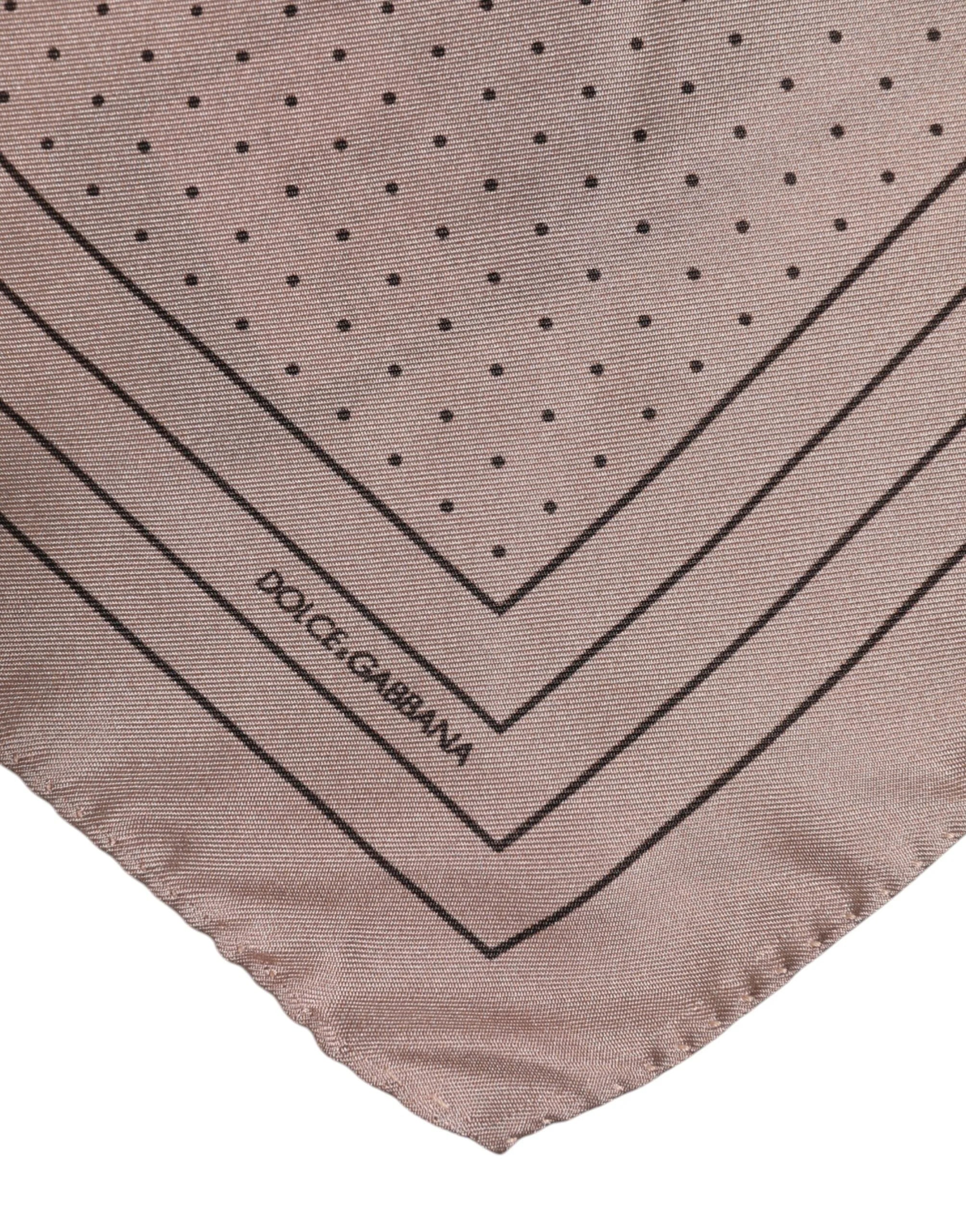 Dolce & Gabbana Beige Dotted Silk Square Men Foulard Scarf - Scarves & Shawls