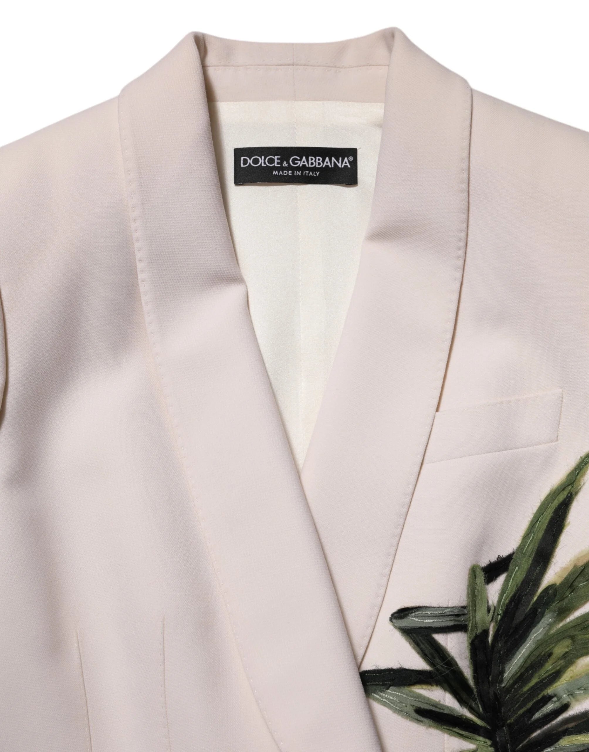 Dolce & Gabbana Beige Embroidered Single Breasted Jacket - Sport Jackets