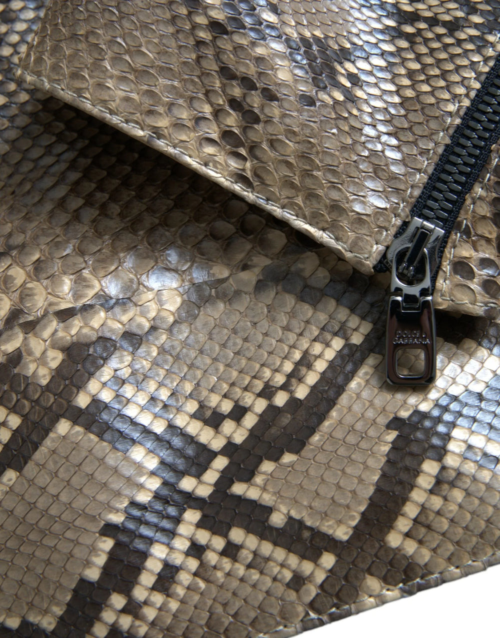 Dolce & Gabbana Beige Exotic Leather Biker Blouson Jacket - Bomber Jackets