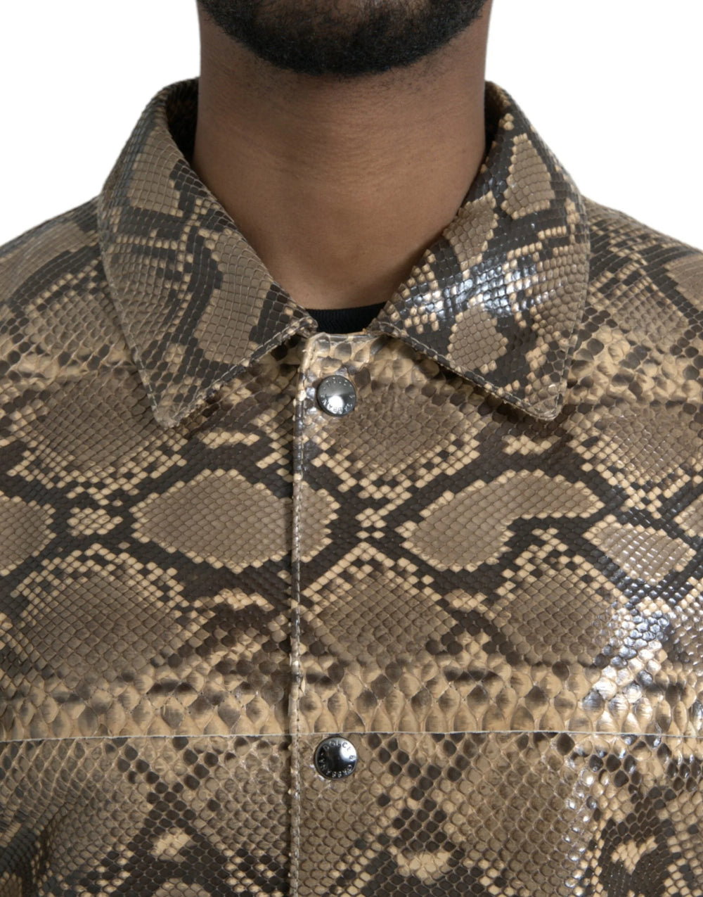 Dolce & Gabbana Beige Exotic Leather Biker Blouson Jacket - Bomber Jackets