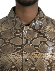 Dolce & Gabbana Beige Exotic Leather Biker Blouson Jacket - Bomber Jackets