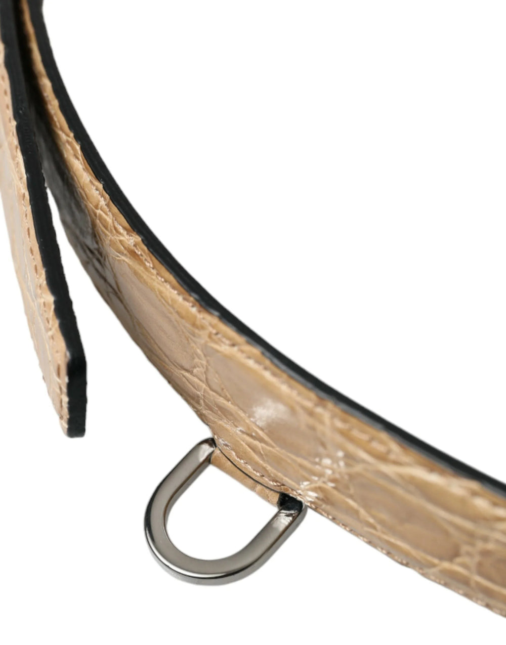 Dolce & Gabbana Beige Exotic Leather Gold Metal Buckle Belt - 90 cm / 36 Inches - Belts